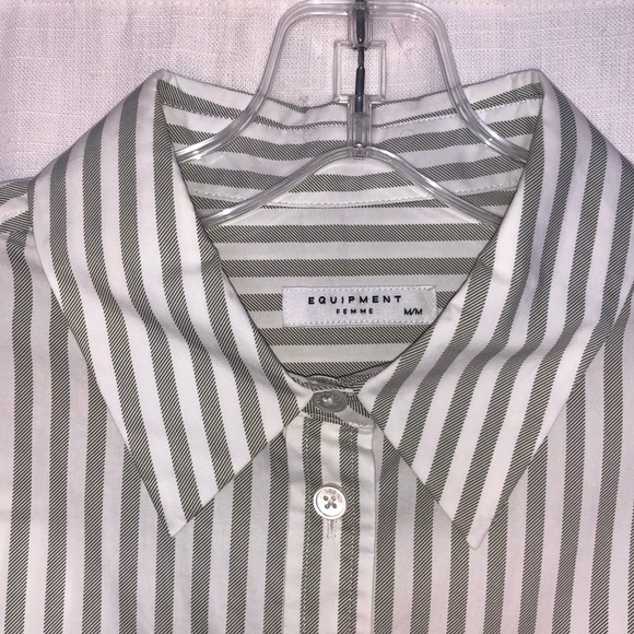 EUC Equipment Striped Belted Shirt Dress Size M - Picture 4 of 7